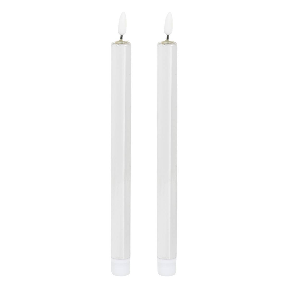 Feeric Christmas - Lot de 2 bougies LED bâton métal argent - Feeric Lights & Christmas - Image 1