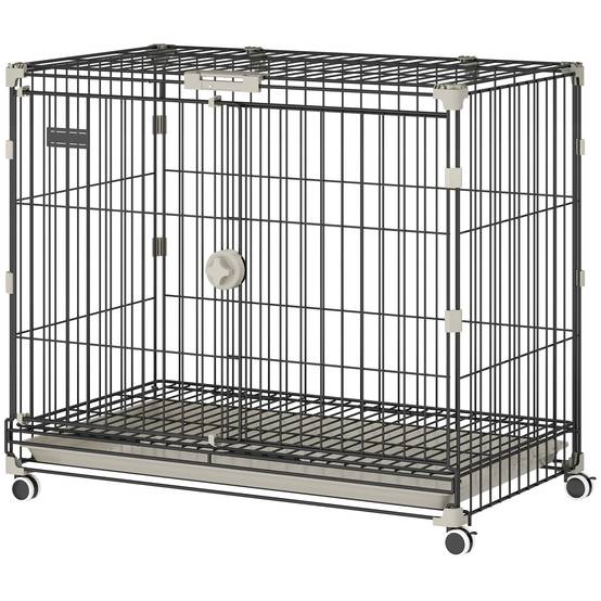 Cage chien pliable métal intérieur roues toit verrouillable 75,5x46x64,5cm noir - ComfortXL Outdoor Living - Image 2