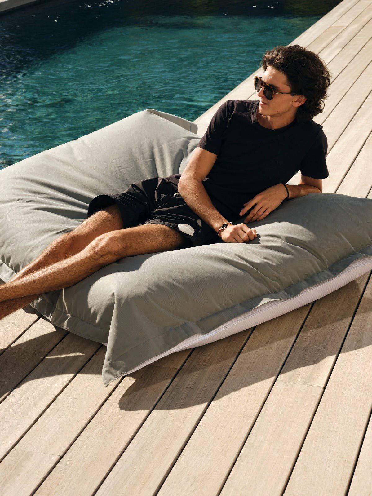Pouf Géant XXL Déhoussable, Flottant pour Piscine, Gris - Déco arts - Image 5