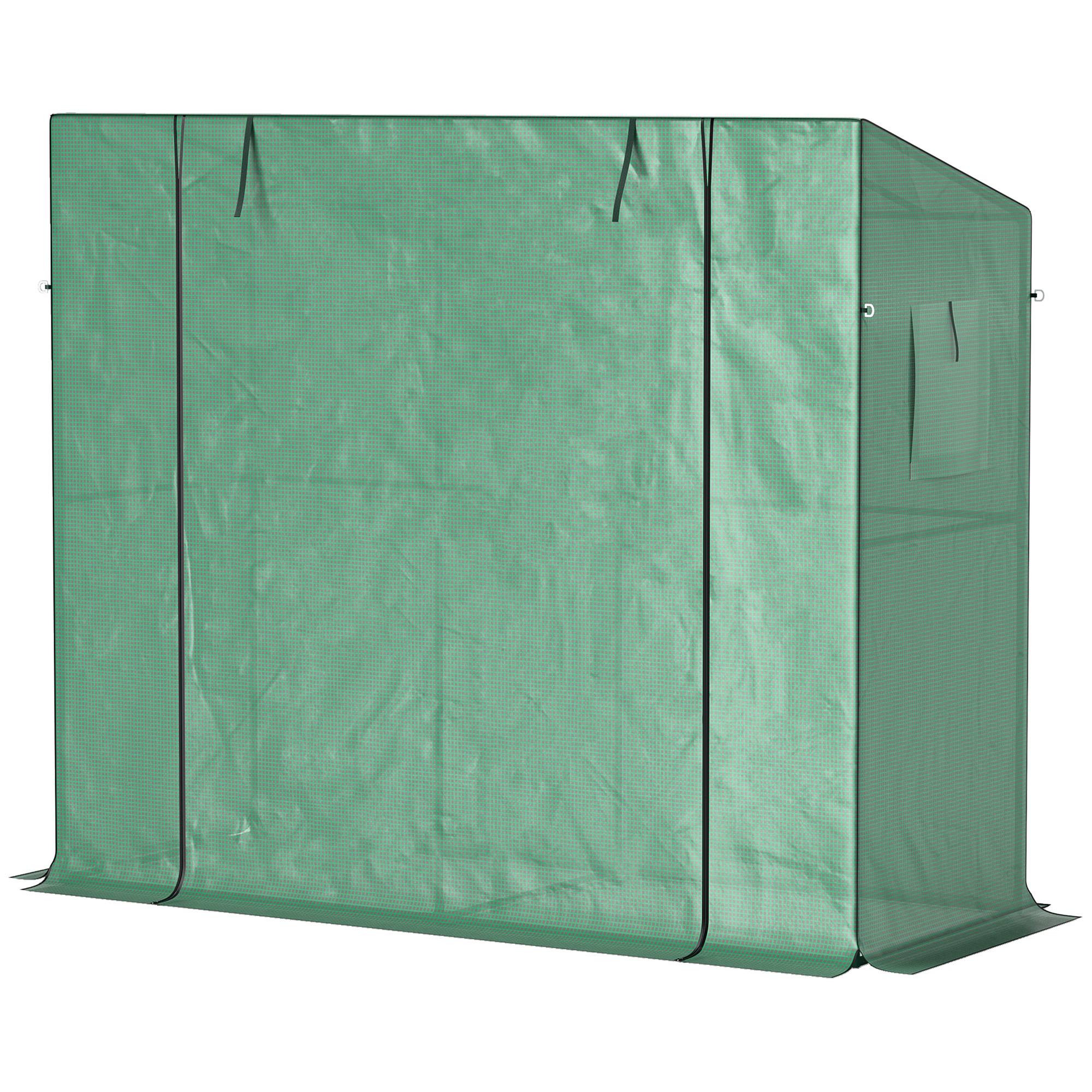 ComfortXL - Serre adossée murale acier plastique pour balcons plantes grimpantes 200x76x170cm vert - ComfortXL Outdoor Living - Image 2