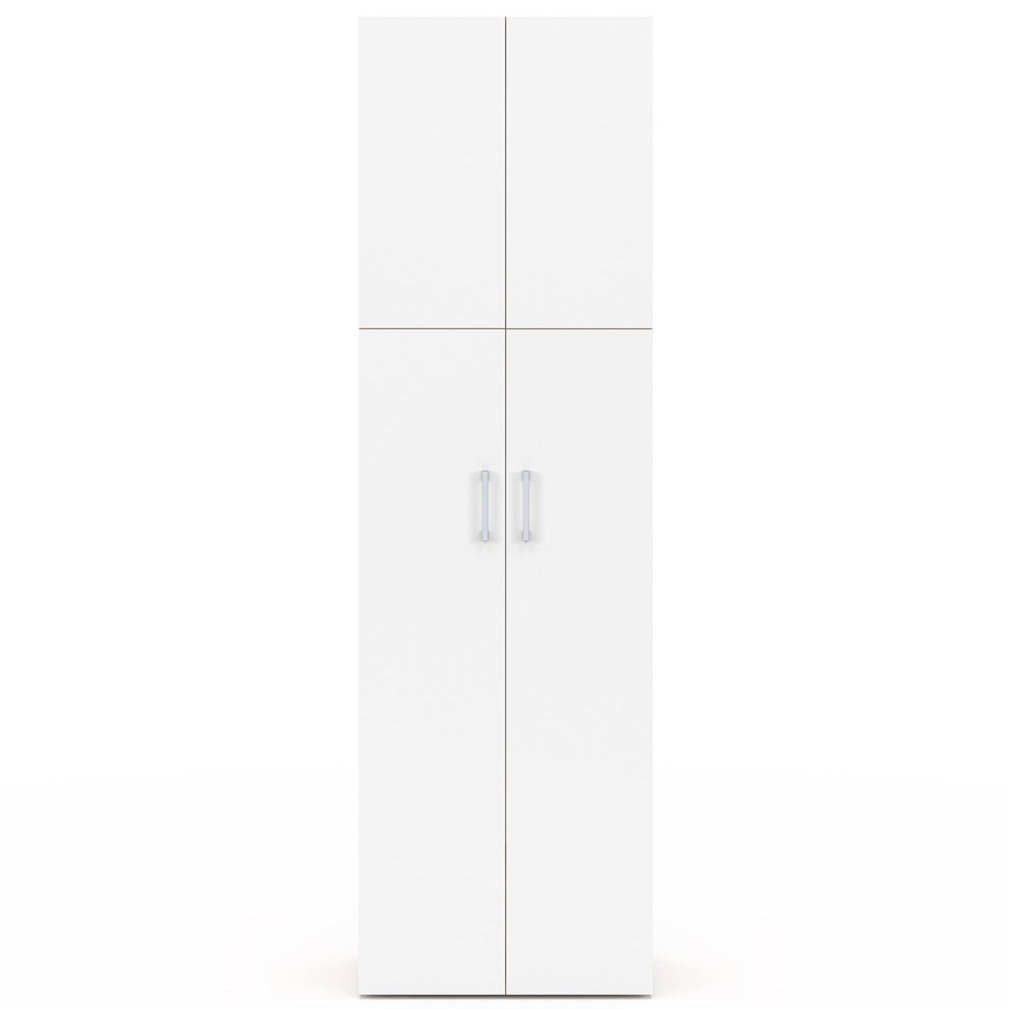IDMARKET - Armoire 2 portes JULIANA blanc et bois penderie 50 cm avec étagère - Image 5