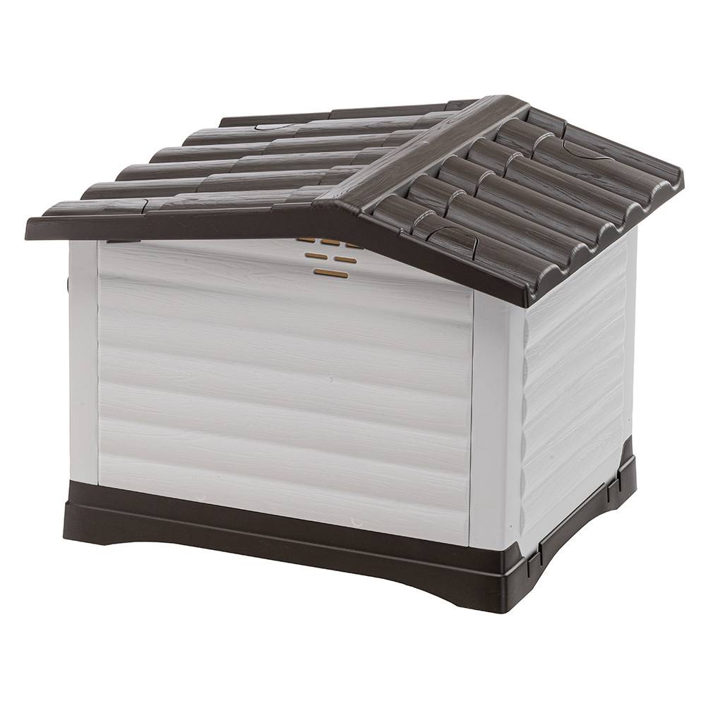 Ferplast - Ferplast Niche Chien Exterieur, Maison Chien, Niche Petit Chien, Côté Ouvrable, Système de Drainage, Grille d'Aération, 58 x 48 x h 44 cm, DOGVILLA 60 - Image 3