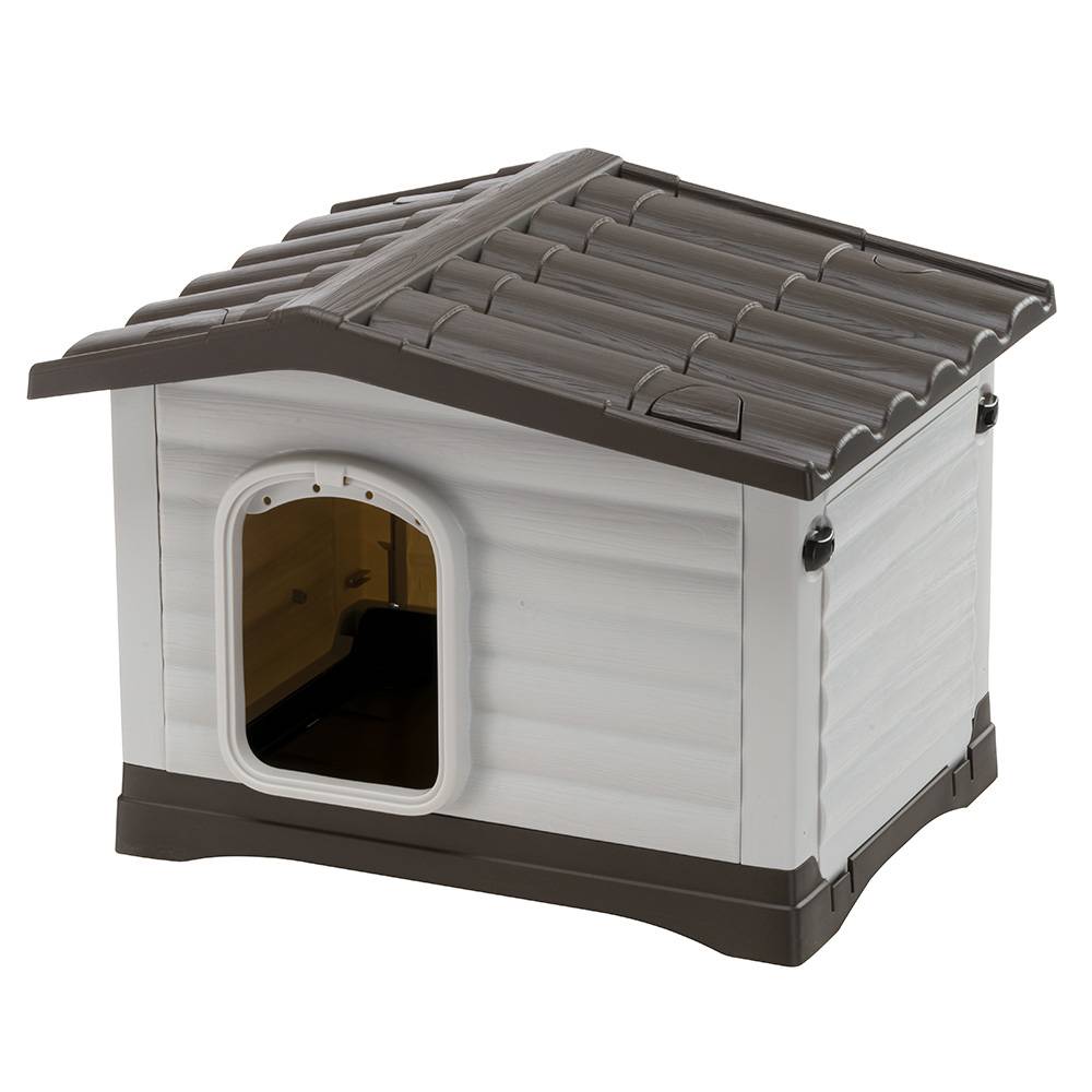 Ferplast - Ferplast Niche Chien Exterieur, Maison Chien, Niche Petit Chien, Côté Ouvrable, Système de Drainage, Grille d'Aération, 58 x 48 x h 44 cm, DOGVILLA 60 - Image 5