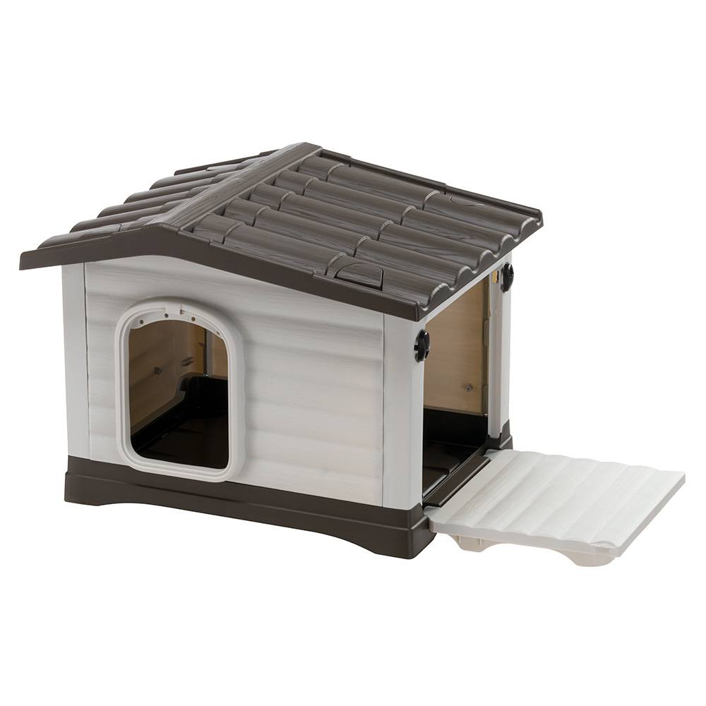 Ferplast - Ferplast Niche Chien Exterieur, Maison Chien, Niche Petit Chien, Côté Ouvrable, Système de Drainage, Grille d'Aération, 58 x 48 x h 44 cm, DOGVILLA 60 - Image 1