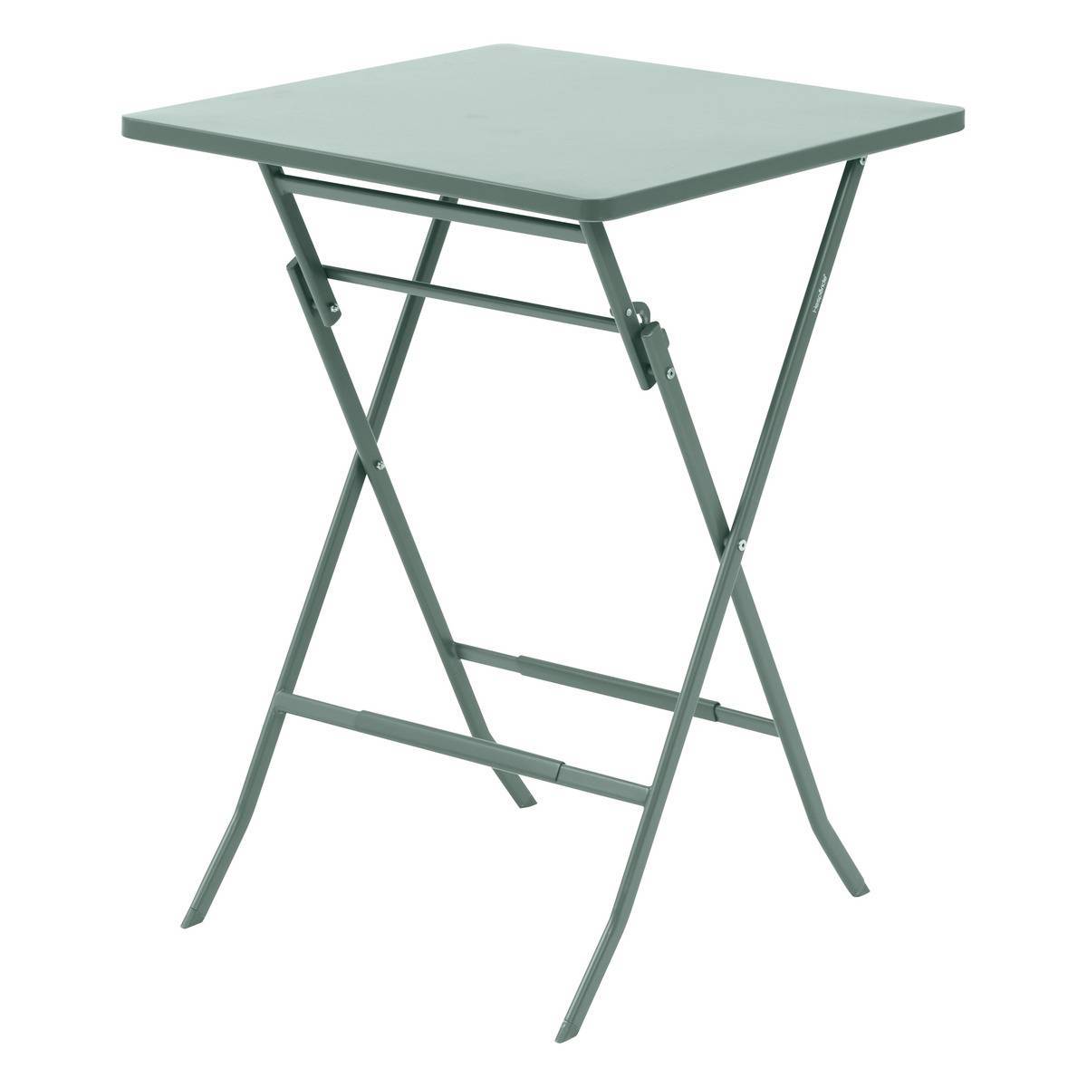 Hesperide - Table haute pliante de jardin "Greensboro" vert olive 2 places en acier traité époxy Hespéride - Image 1