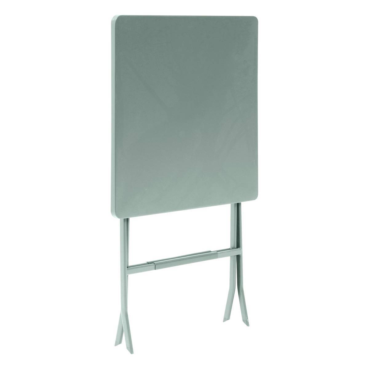 Hesperide - Table haute pliante de jardin "Greensboro" vert olive 2 places en acier traité époxy Hespéride - Image 3