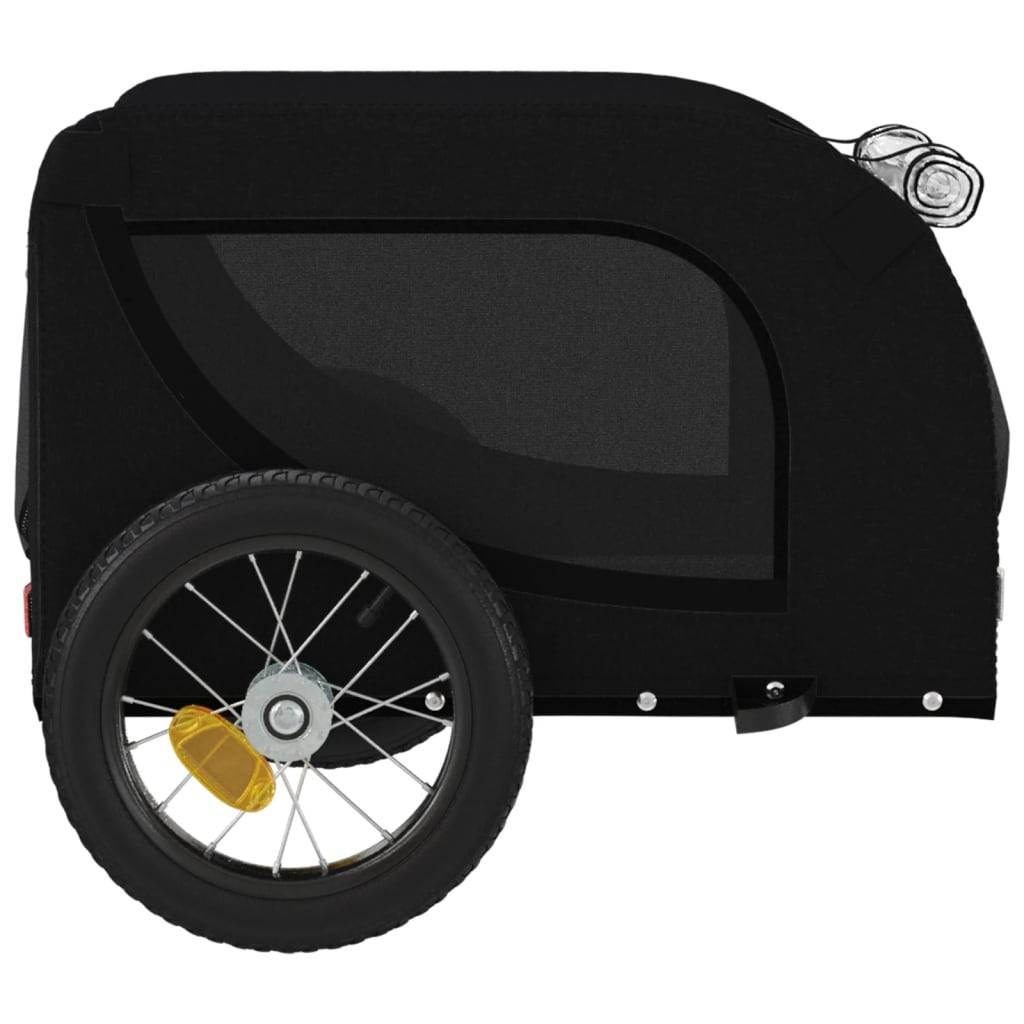 Remorque de vélo pour animaux fer et tissu Oxford noir 124 x 53 x 53 cm, Poids:6.75kg - PANGIVO - Image 6