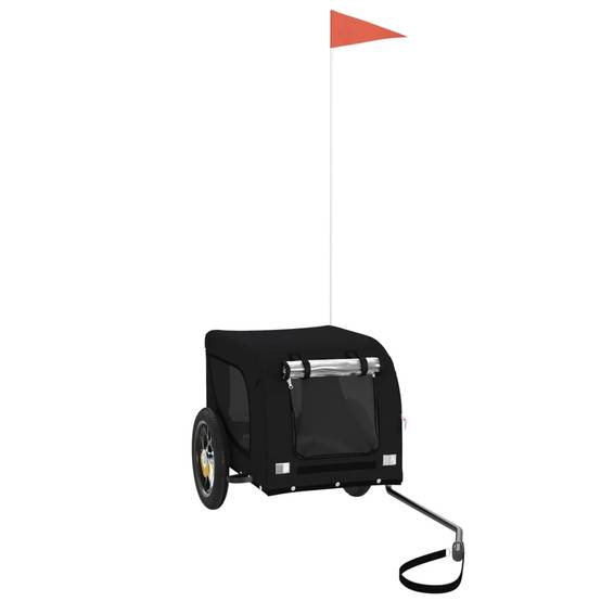 Remorque de vélo pour animaux fer et tissu Oxford noir 124 x 53 x 53 cm, Poids:6.75kg - PANGIVO - Image 2