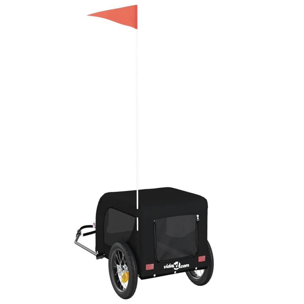 Remorque de vélo pour animaux fer et tissu Oxford noir 124 x 53 x 53 cm, Poids:6.75kg - PANGIVO - Image 7
