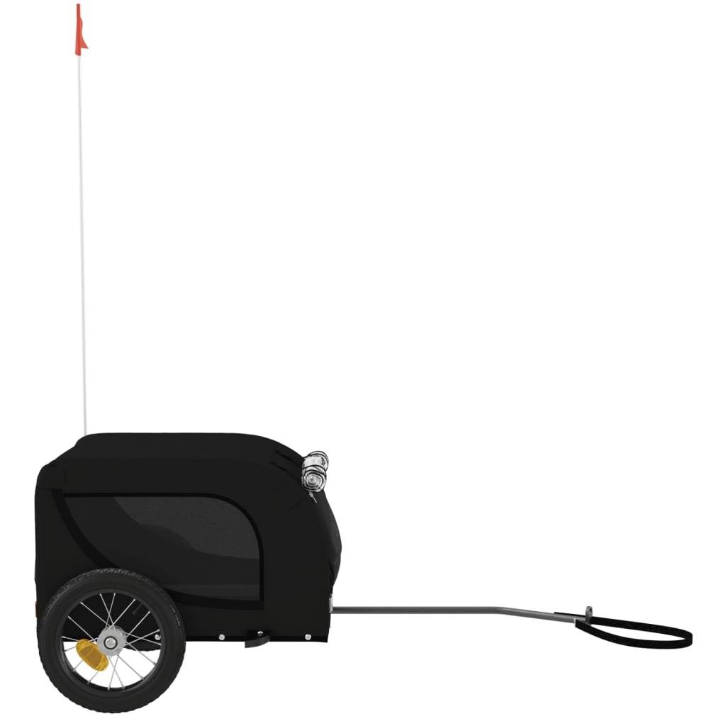 Remorque de vélo pour animaux fer et tissu Oxford noir 124 x 53 x 53 cm, Poids:6.75kg - PANGIVO - Image 5