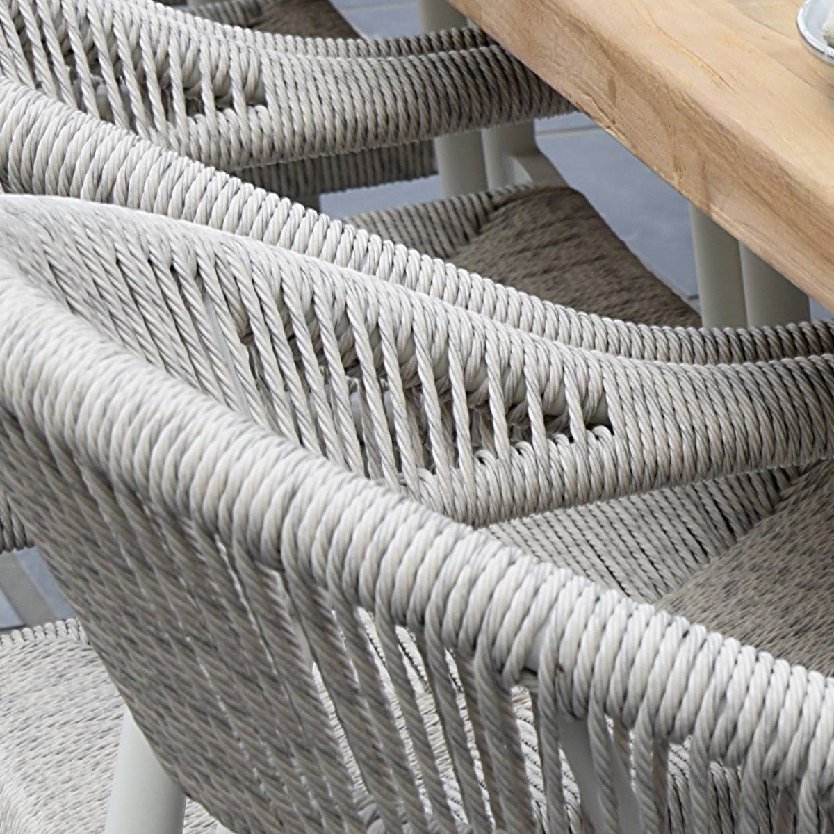 Gecko Jardin - Fauteuil aluminium blanc et corde tressée blanc chiné Casamance - Gecko Jardin - Image 4