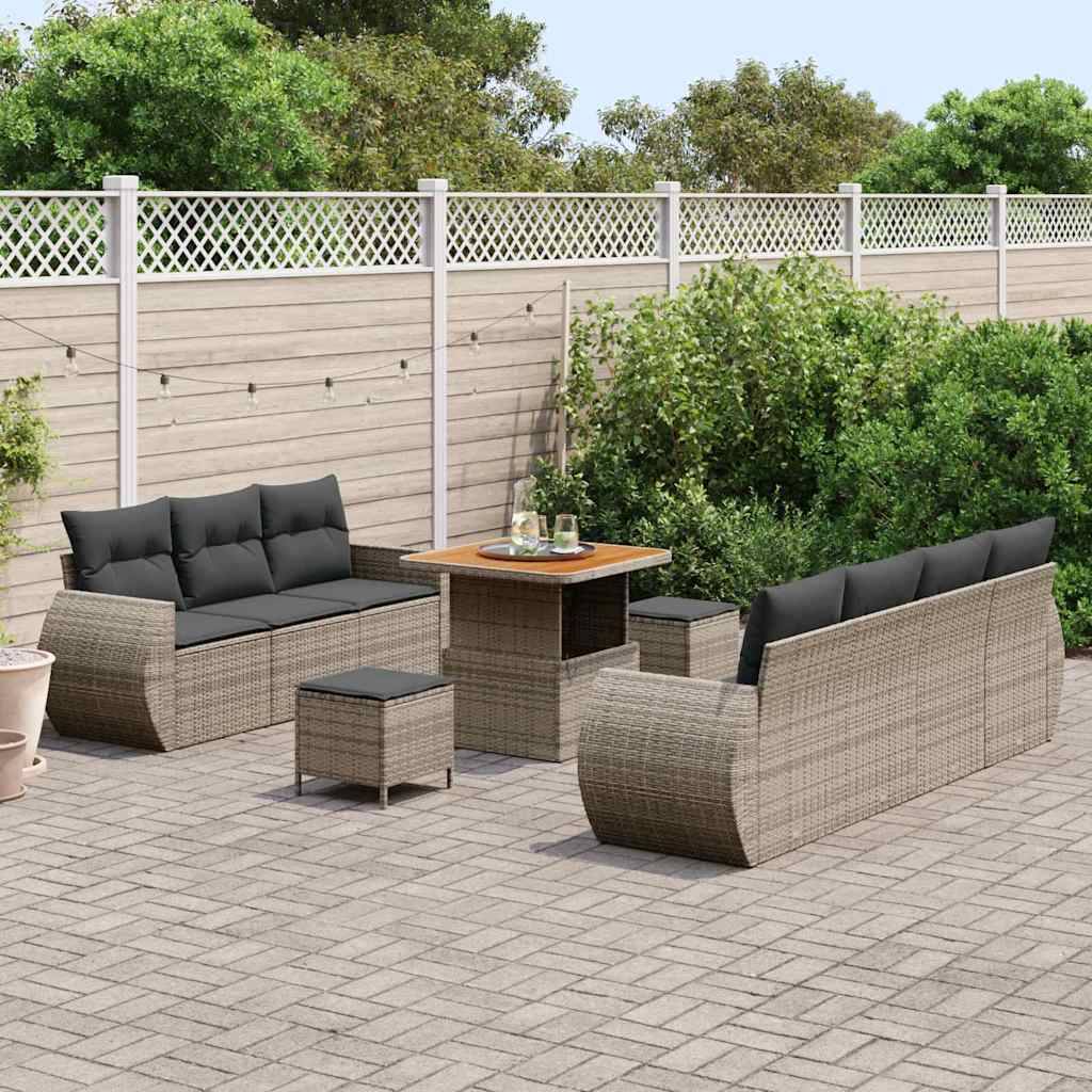 ComfortXL - Canapé Extérieur 10 pcs Polyrotin Gris Table Relevable & Stockage Malin – ComfortXL Outdoor Living - Image 3