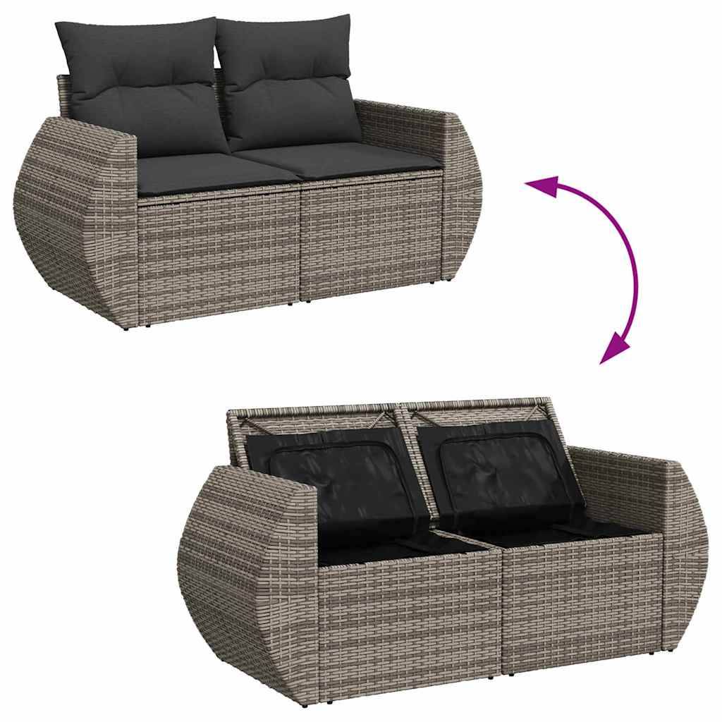 ComfortXL - Canapé Extérieur 10 pcs Polyrotin Gris Table Relevable & Stockage Malin – ComfortXL Outdoor Living - Image 6