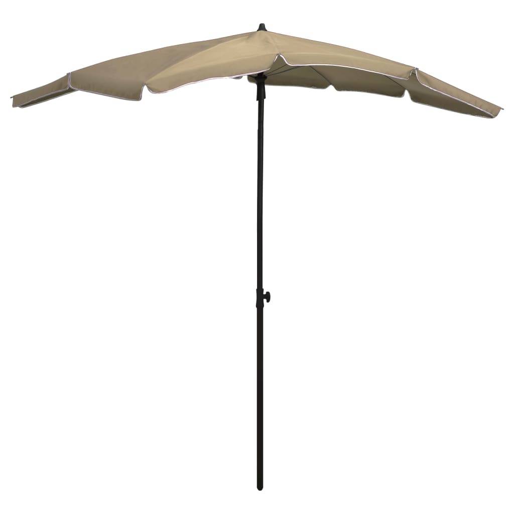 Parasol de jardin - parasol d'extérieur avec mât 200x130 cm taupe - MEUBLE PRO - Image 2