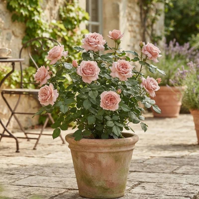 Rosier à fleurs groupées Botticelli® 'Meisylpho' à fleurs Rose - feuillage Caduc - Pot de 10 L - 1/2 tige-  hauteur à maturité De 0,50 m à 1,00 m - Image 3