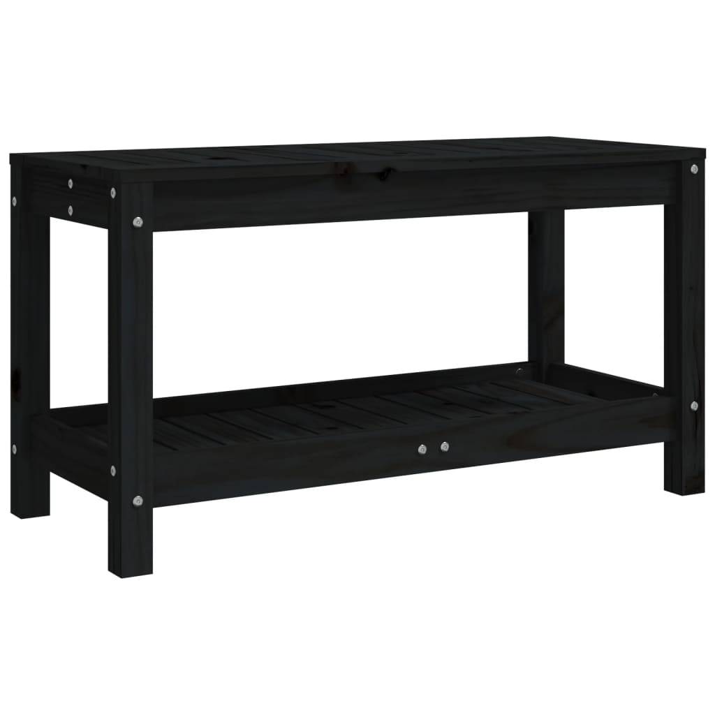 Maison Chic - Banc de jardin - Banc d'extérieur - Banquette noir 82,5x35x45 cm bois massif de pin - Image 5