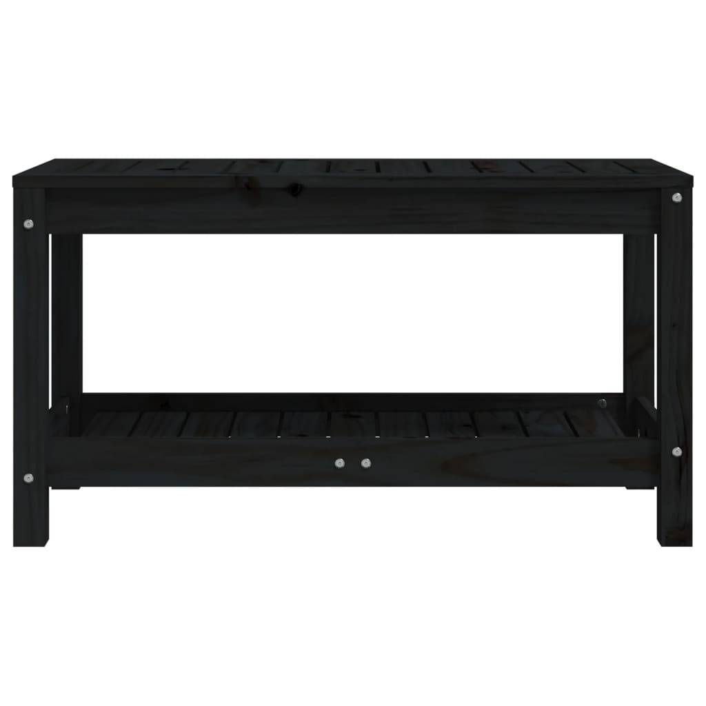 Maison Chic - Banc de jardin - Banc d'extérieur - Banquette noir 82,5x35x45 cm bois massif de pin - Image 4