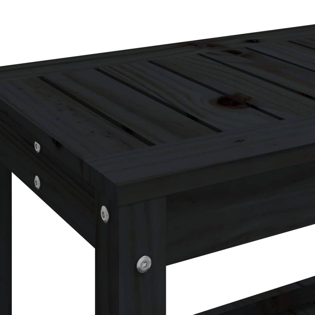 Maison Chic - Banc de jardin - Banc d'extérieur - Banquette noir 82,5x35x45 cm bois massif de pin - Image 7