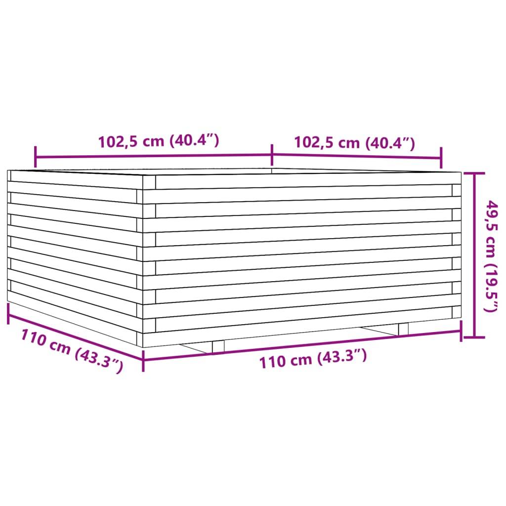 ComfortXL - Très Grand Pot Carré Bois Pin Massif pour Jardin Extérieur Blanc 110cm – ComfortXL Outdoor Living - Image 10