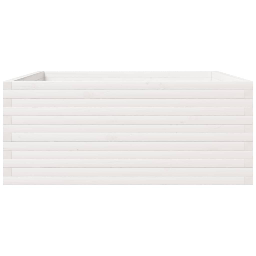 ComfortXL - Très Grand Pot Carré Bois Pin Massif pour Jardin Extérieur Blanc 110cm – ComfortXL Outdoor Living - Image 6