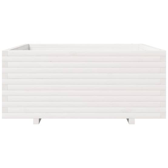 ComfortXL - Très Grand Pot Carré Bois Pin Massif pour Jardin Extérieur Blanc 110cm – ComfortXL Outdoor Living - Image 5