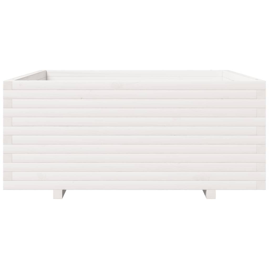 ComfortXL - Très Grand Pot Carré Bois Pin Massif pour Jardin Extérieur Blanc 110cm – ComfortXL Outdoor Living - Image 5