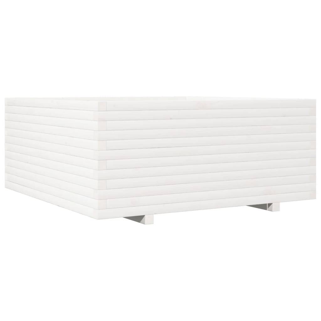 ComfortXL - Très Grand Pot Carré Bois Pin Massif pour Jardin Extérieur Blanc 110cm – ComfortXL Outdoor Living - Image 7