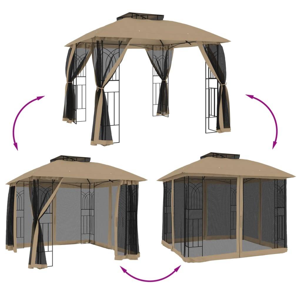 Prolenta Premium - Pergola acier taupe  2,94 x 2,94 x 2,7 m  - Prolenta premium p3217.9 - Image 6