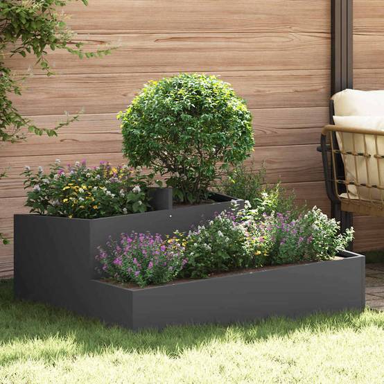 ComfortXL - Très grand cache-pot carré acier Noir 100x100 cm – ComfortXL Outdoor Living - Image 1