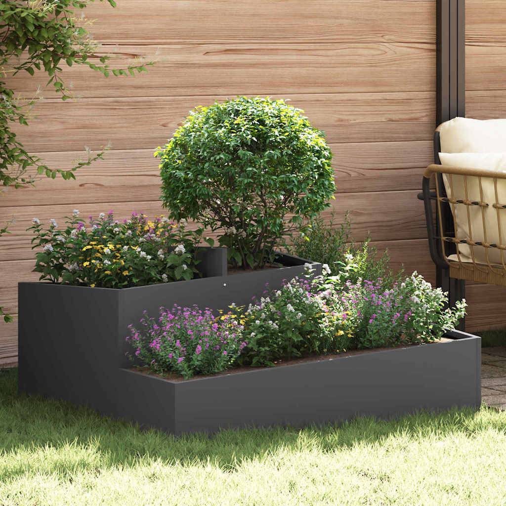 ComfortXL - Très grand cache-pot carré acier Noir 100x100 cm – ComfortXL Outdoor Living - Image 1