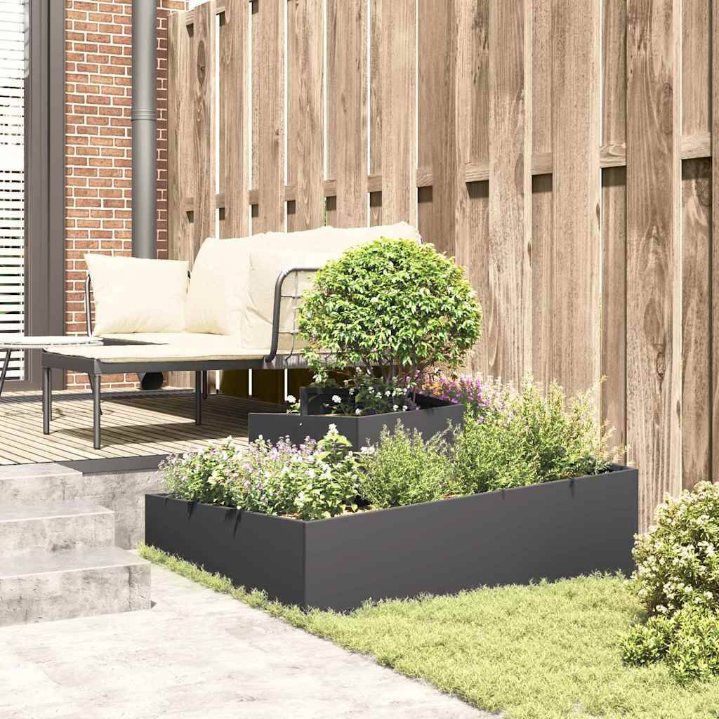 ComfortXL - Très grand cache-pot carré acier Noir 100x100 cm – ComfortXL Outdoor Living - Image 4