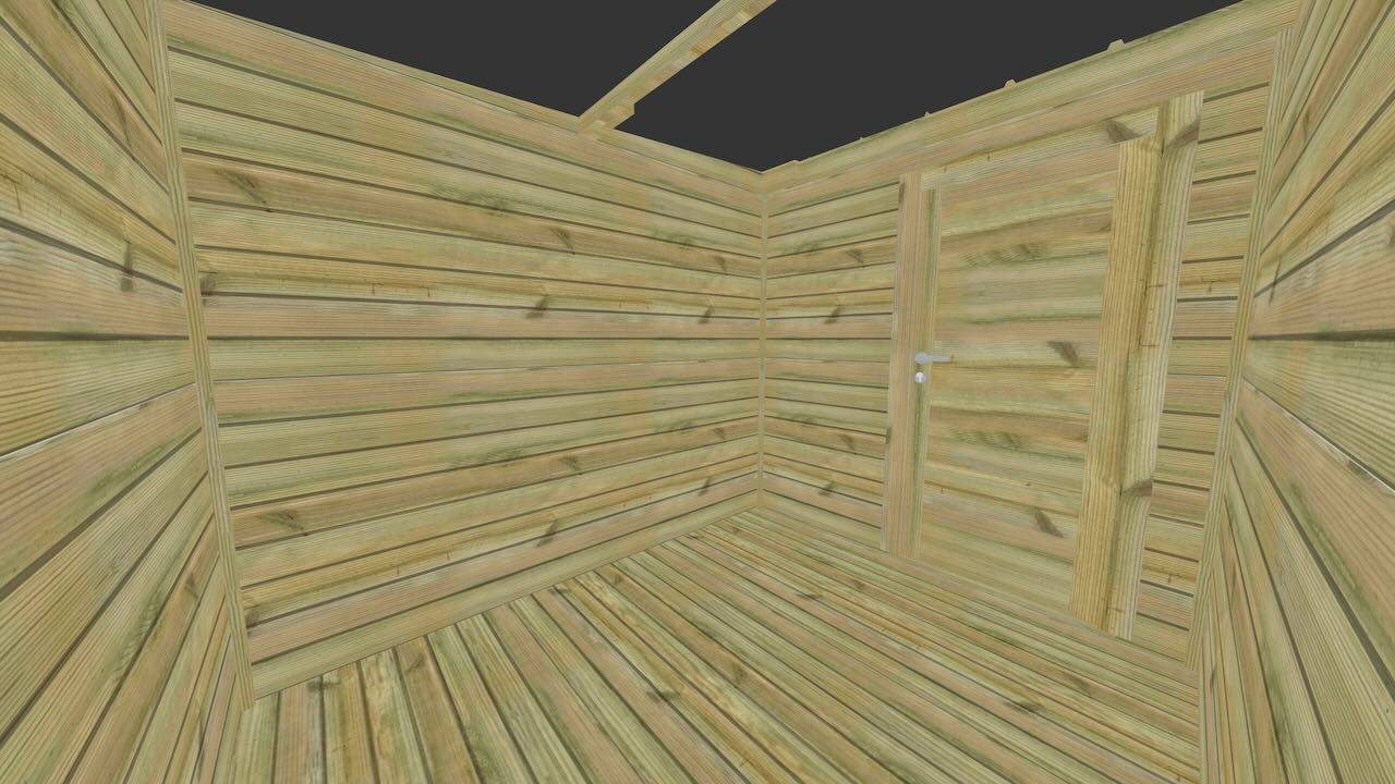 Abri Français - ABRI DE JARDIN bois autoclave 27mm - 4,14x2,64m / 11m2 - Bac acier - Plancher bois - Image 5