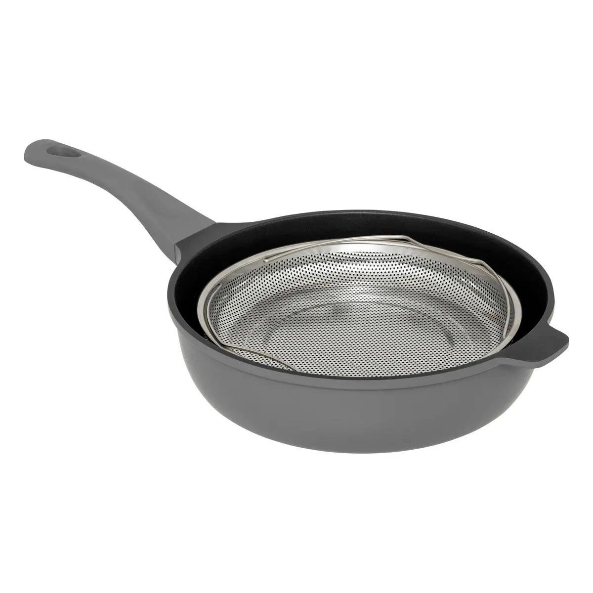 Sauteuse Avec Panier Vapeur "Kirk" 28cm Gris - Image 3