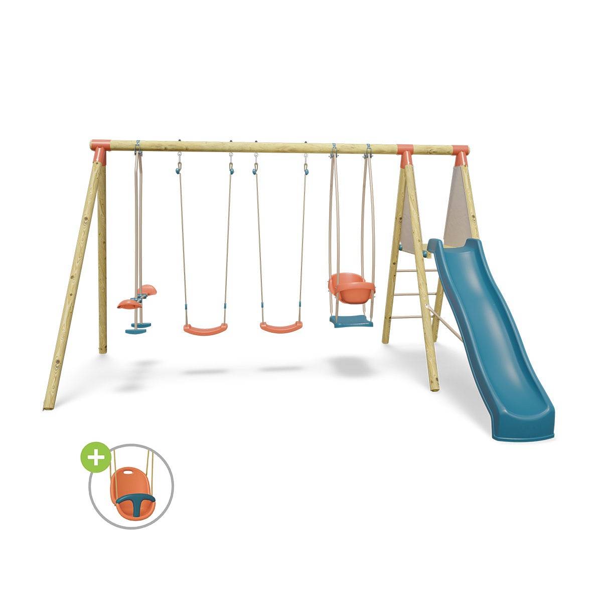 Station de jeux bois 2,30 m Topwood XOLTI 2 - 8 enfants - Image 1