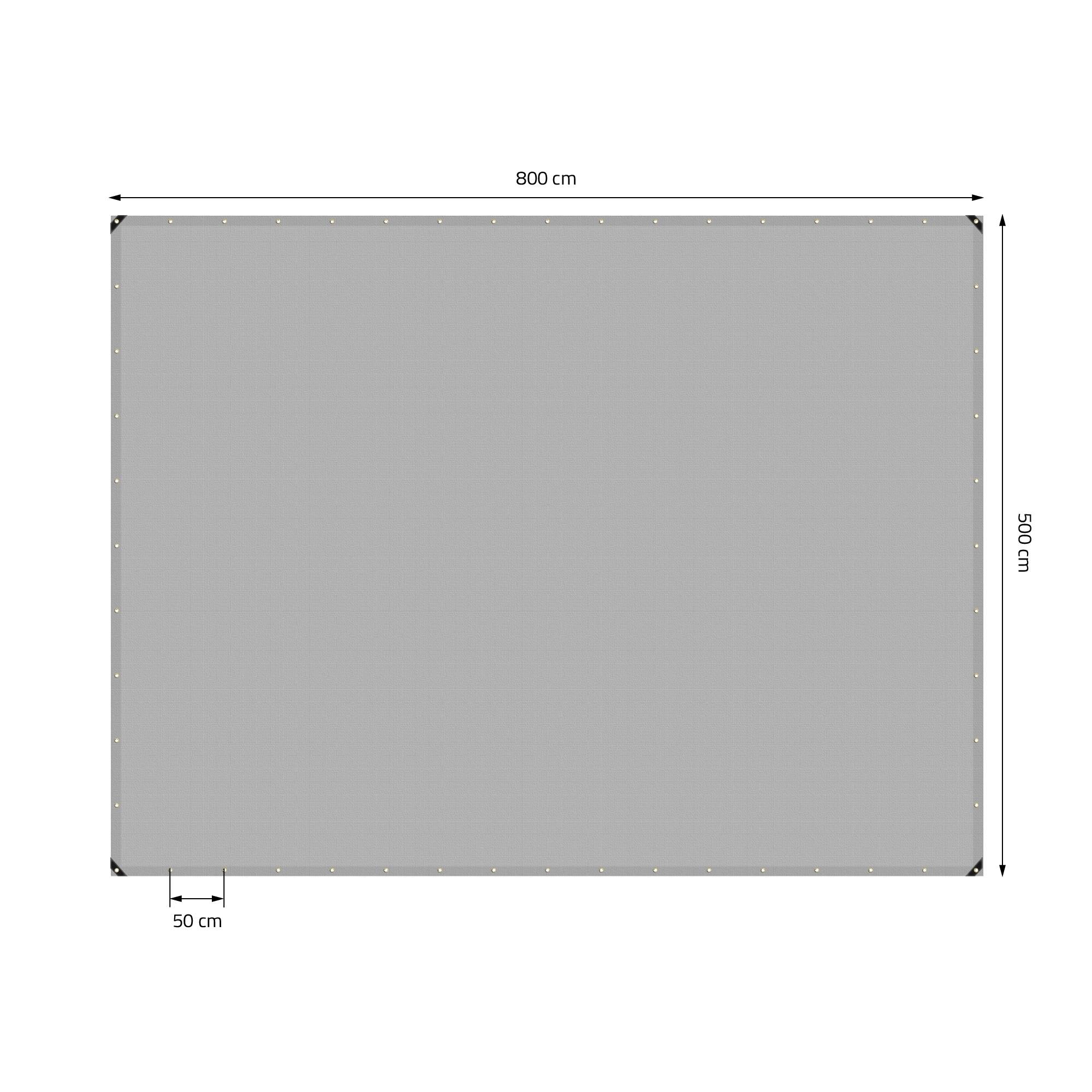Ecd-Germany - Bâche de Protection Premium avec Œillets + 10 Crochets, 5x8m 40m², 650g/m², Grise, Tissu PVC, Indéchirable, Imperméable - Image 5