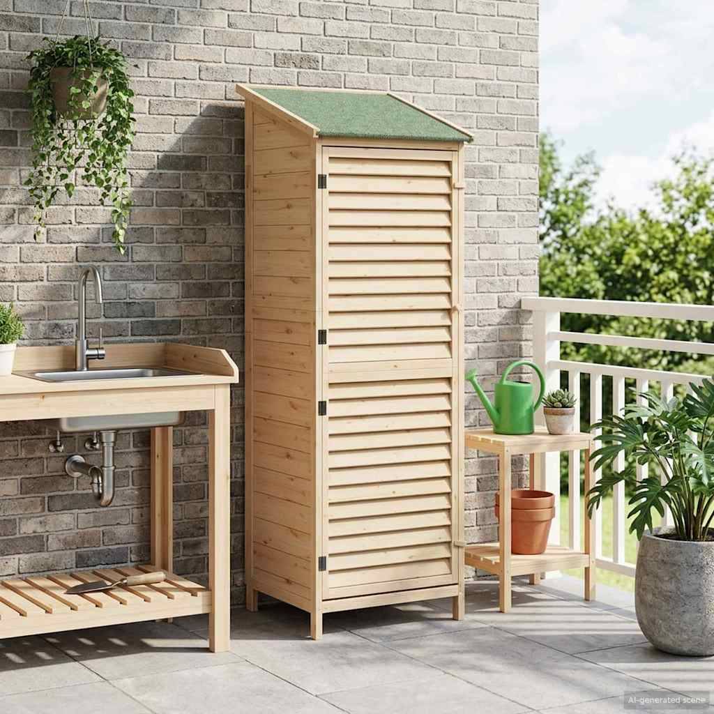 PANGIVO - Abri de jardin bois de sapin naturel 59 x 56 x 176 cm - PANGIVO - Image 1