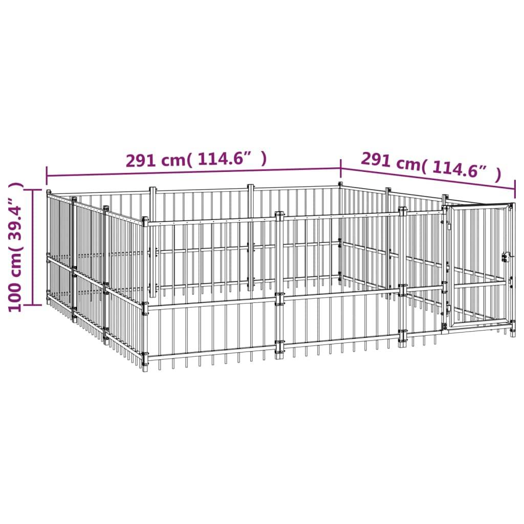 Vidaxl - Chenil d'extérieur pour chiens Acier 8,47 m² vidaXL 3124616 - Image 3