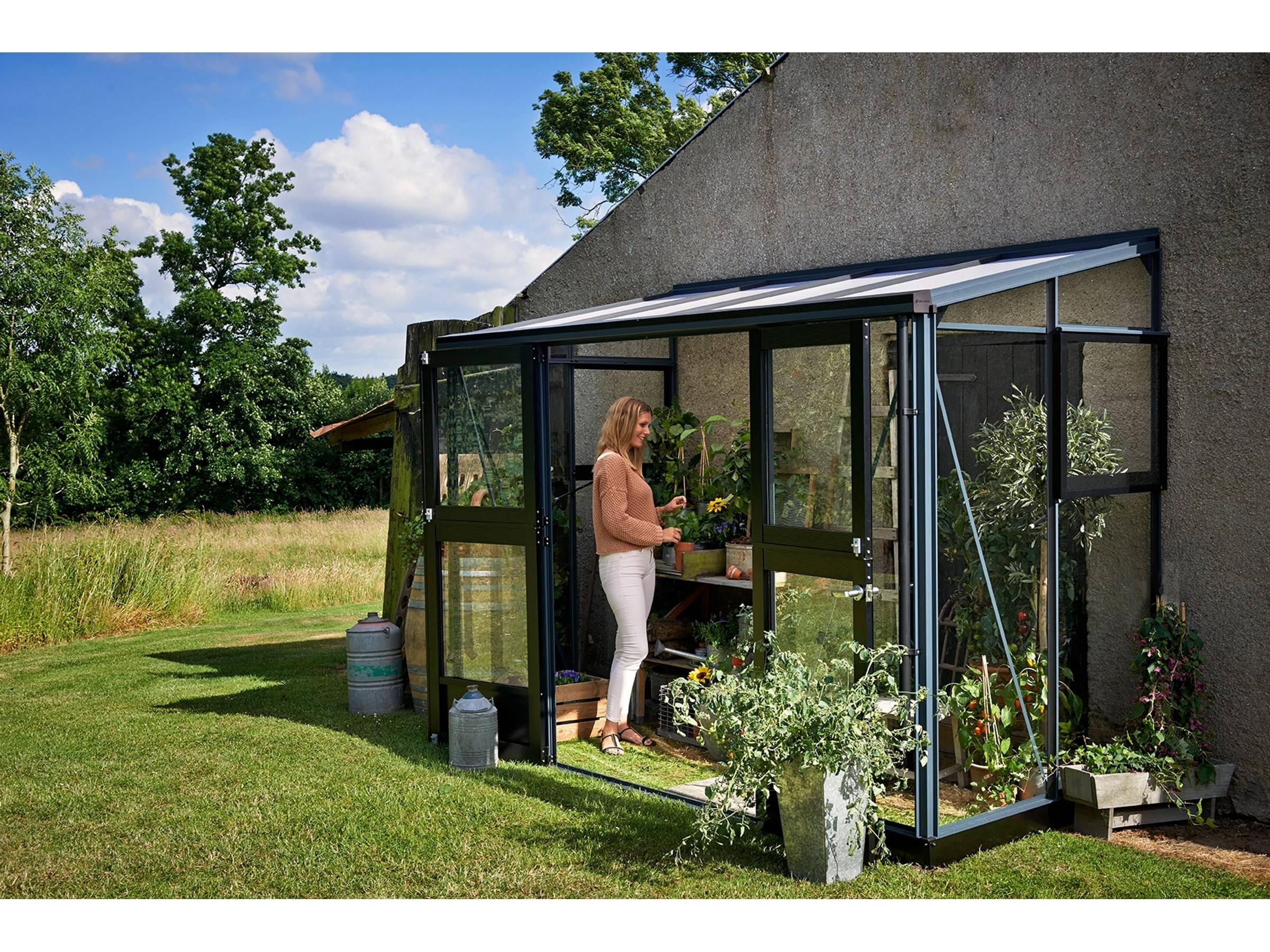 Juliana - Serre en verre trempé 4,4 m² Veranda, anthracite - Juliana