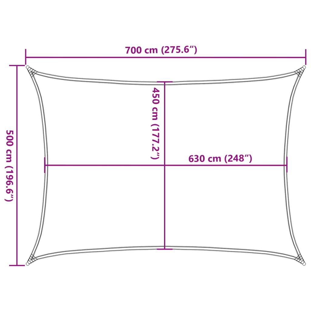 Vidaxl - Voile d'ombrage 160 g/m² Crème 5x7 m PEHD vidaXL 311192 - Image 3