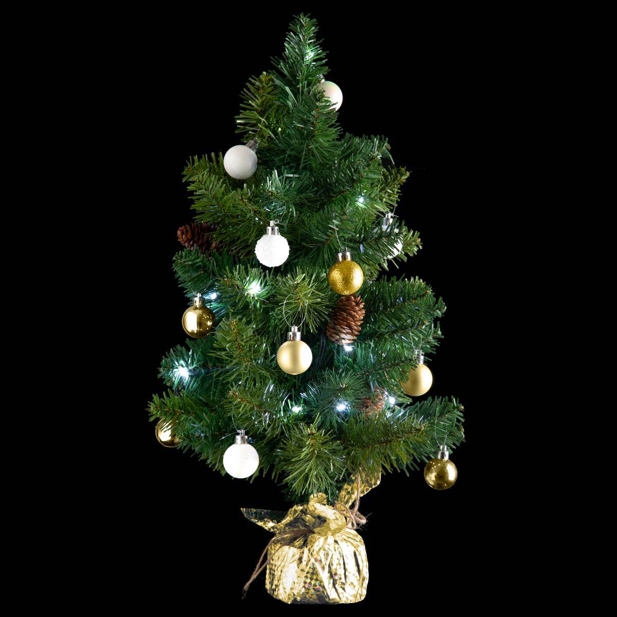 Sapin H.50cm avec décorations et guirlande lumineuse copper 20 LED en box palette assorti ATMOSPHERA CREATEUR D'INTERIEUR - Image 2