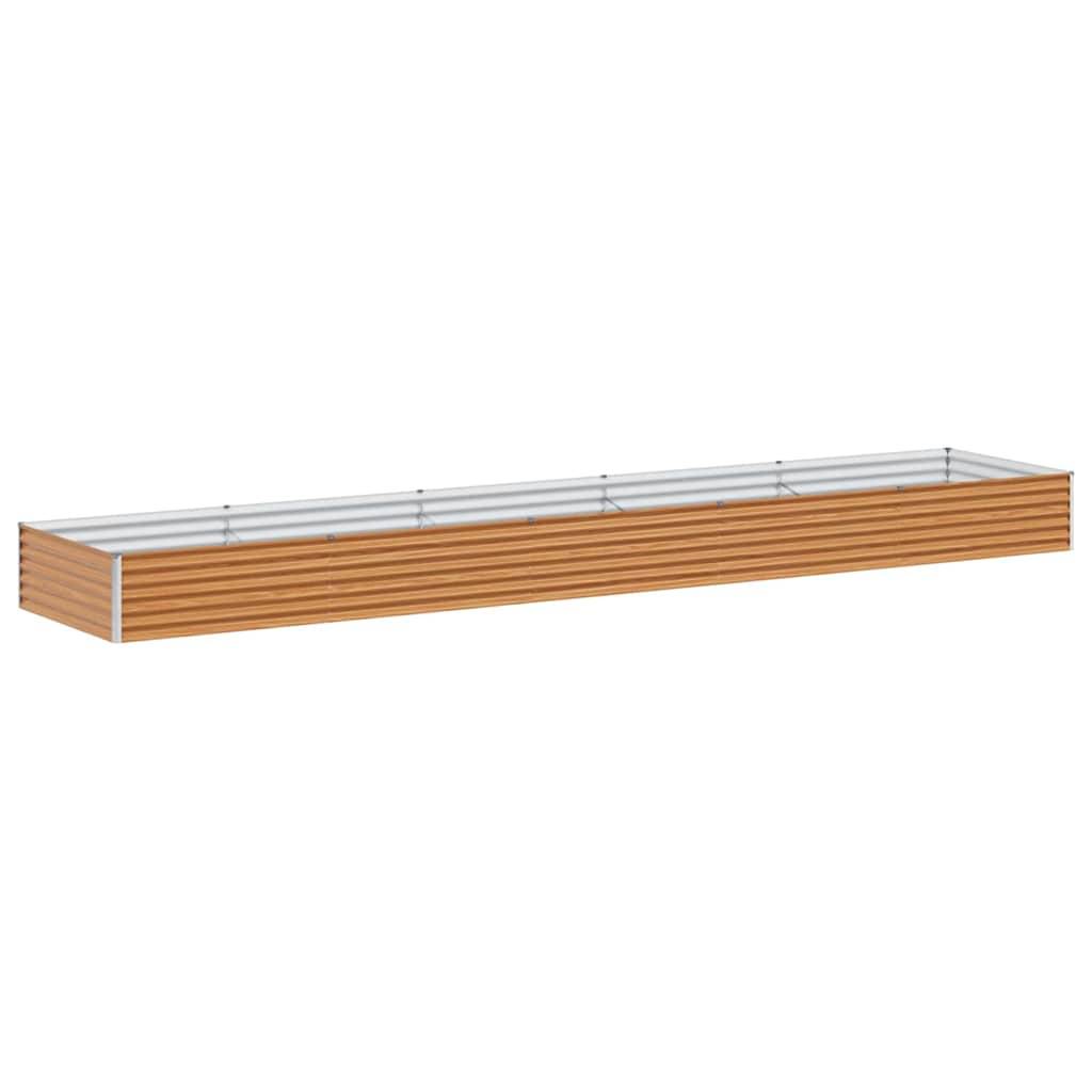 Helloshop26 - Jardinière surélevée 485 x 100 x 36 cm drainage optimal style industriel extérieur en acier galvanisé marron clair - Image 1