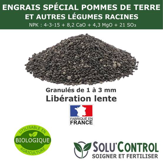 SOLU’CONTROL - 5 kg d'engrais spécial pommes de terre et légumes racines 4-3-15 - enrichi en potasse - croissance, grossissement - UAB - Image 4