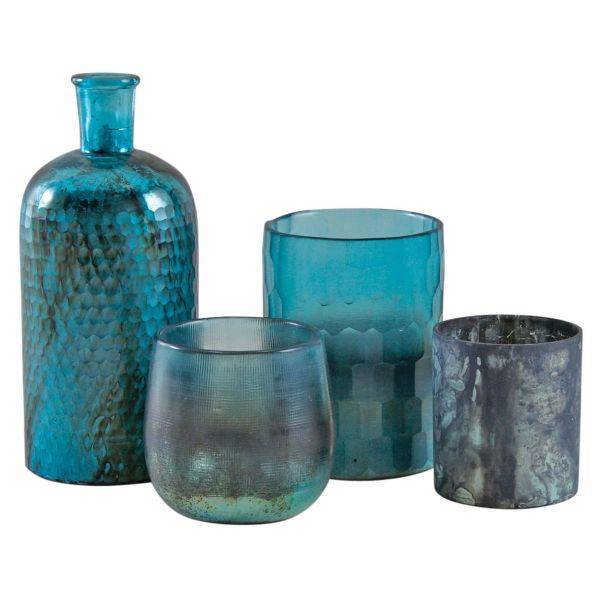 Aubry Gaspard - Photophore en verre teinté turquoise Aubry Gaspard - Image 5