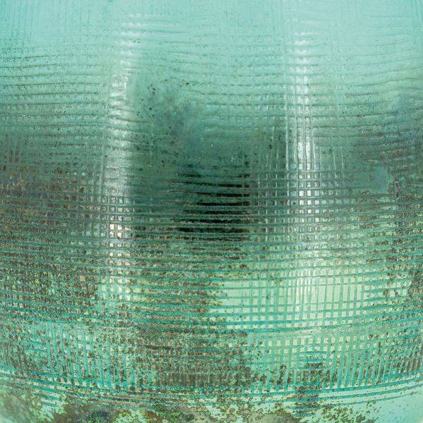 Aubry Gaspard - Photophore en verre teinté turquoise Aubry Gaspard - Image 4