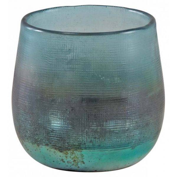 Aubry Gaspard - Photophore en verre teinté turquoise Aubry Gaspard - Image 1