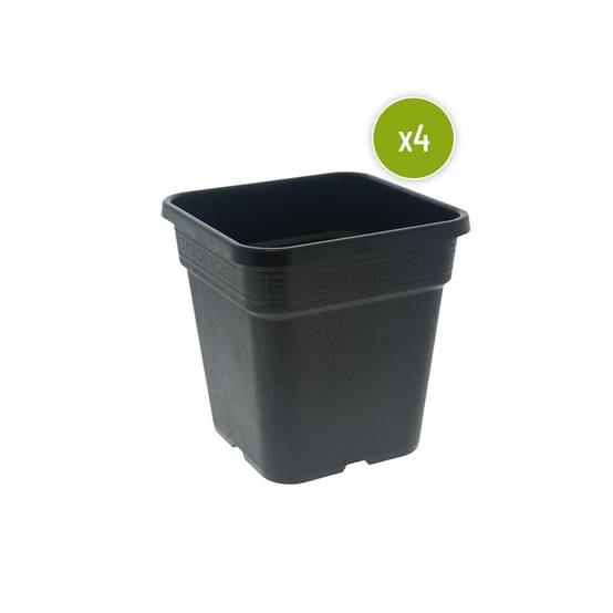 Lot de 4 POTS CARRE NOIR 33.5 x 33.5 x 33.5 cm - 25 L - Image 1