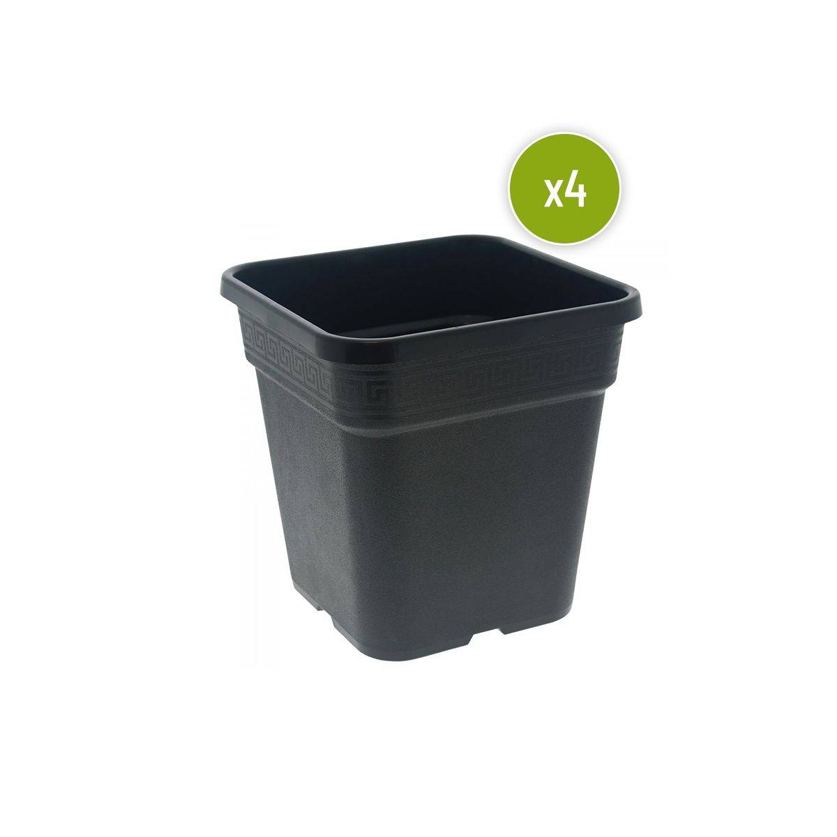 Lot de 4 POTS CARRE NOIR 33.5 x 33.5 x 33.5 cm - 25 L - Image 1