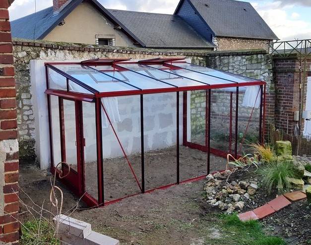 15m²  -  Serre en polycarbonate 8 mm alvéolés  - Euro Murale serre adossée - Laquée - 15m² - gris anthracite - L'atelier Des Serres - Image 3