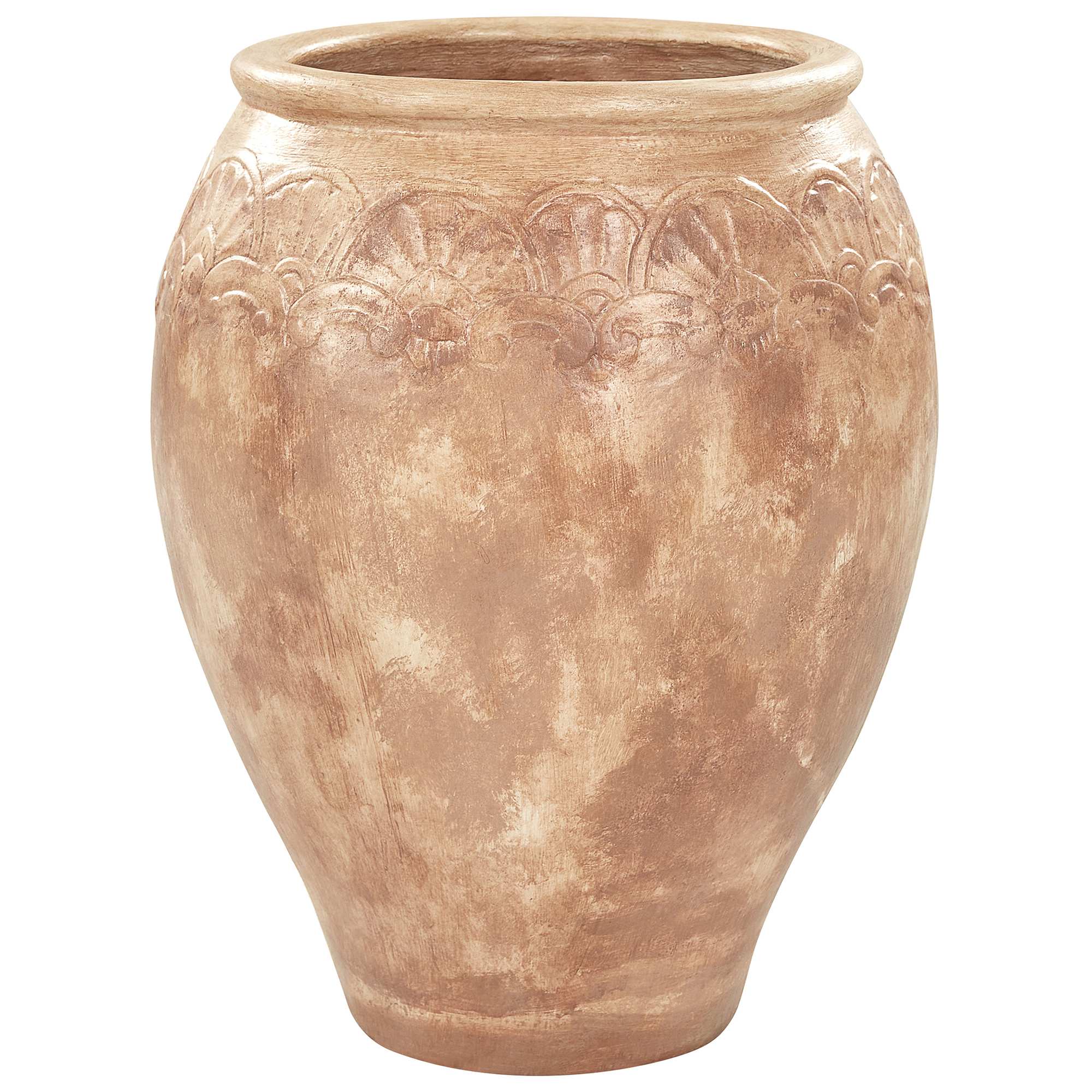 Pot de Fleurs Marron en Terre Cuite 48 cm Jardin Extérieur Accessoires Intérieur - Image 1