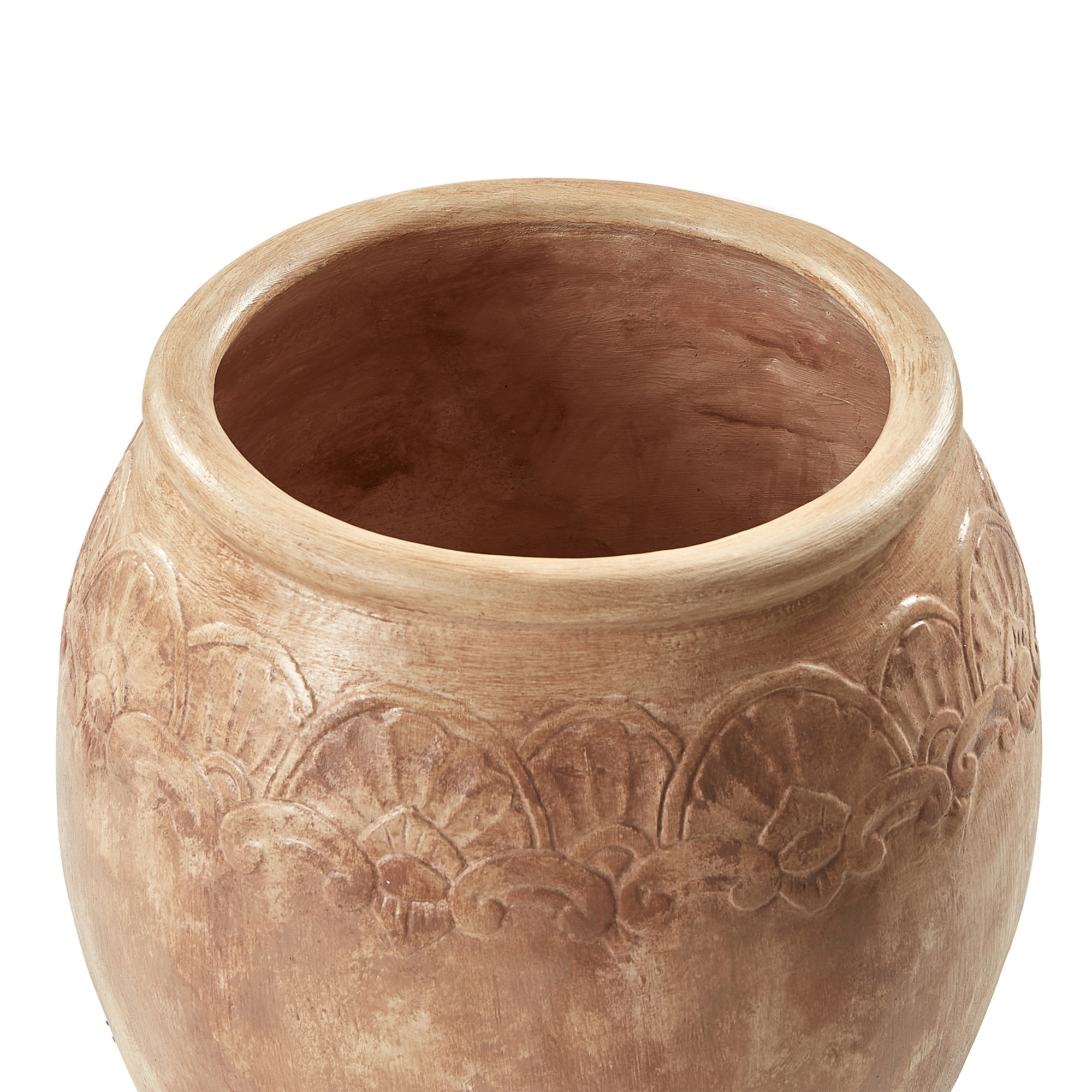 Pot de Fleurs Marron en Terre Cuite 48 cm Jardin Extérieur Accessoires Intérieur - Image 4